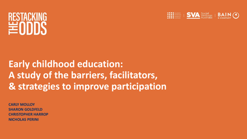 Research Snapshot | Early Childhood Education: A Study of the Barriers to Improve Participation