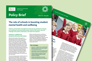 The role of schools in boosting student mental health and wellbeing