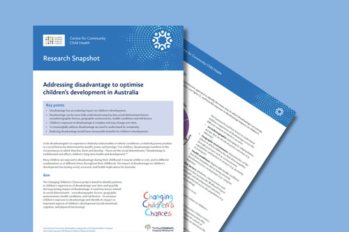 Research Snapshot | Addressing disadvantage to optimise children's development in Australia